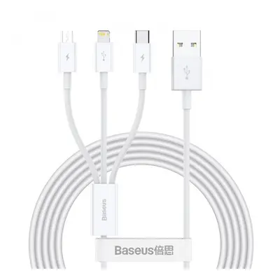 Datový kabel Baseus Superior Series Fast Charging Data Cable USB to M+L+C 3.5A 1.5m, bílá