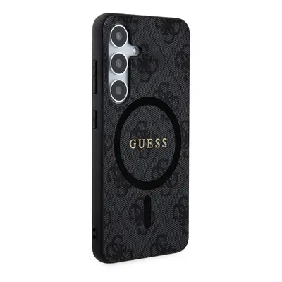 Zadní kryt Guess PU Leather 4G Colored Ring MagSafe pro Samsung Galaxy S24, černá