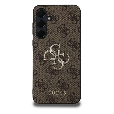 Zadní kryt Guess PU 4G Metal Logo pro Samsung Galaxy A35 5G, hnědá