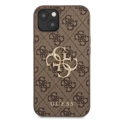 Zadní kryt Guess PU 4G Metal Logo GUHCP13M4GMGBR pro Apple iPhone 13, hnědá