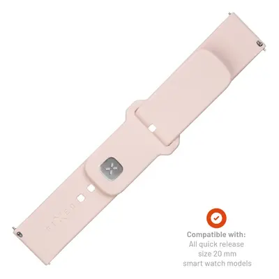 Set silikonových řemínků FIXED Silicone Sporty Strap s Quick Release 20mm pro smartwatch, růžová