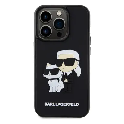 Zadní kryt Karl Lagerfeld 3D Rubber Karl and Choupette pro Apple iPhone 14 Pro, black