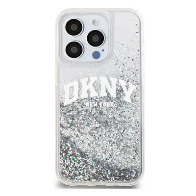 Zadní kryt DKNY Liquid Glitter Arch Logo pro Apple iPhone 14 Pro, transparentní