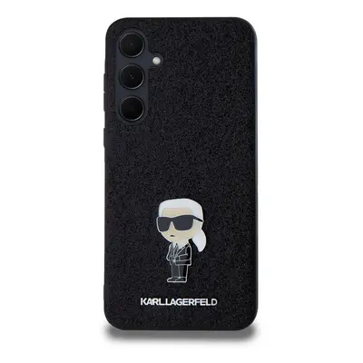 Zadní kryt Karl Lagerfeld Fixed Glitter Metal Ikonik pro Samsung Galaxy A35 5G, černá