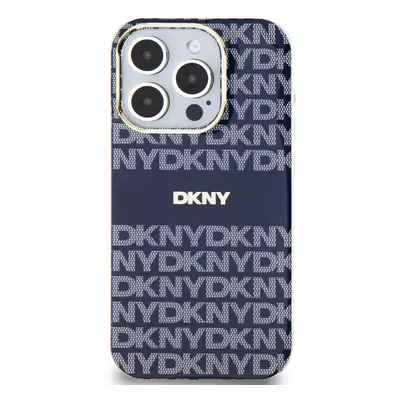 Zadní kryt DKNY PC/TPU Repeat Pattern Tonal Stripe Magsafe pro Apple iPhone 15 Pro, modrá