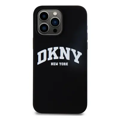 Zadní kryt DKNY Liquid Silicone Arch Logo MagSafe pro Apple iPhone 15 Pro Max, černá