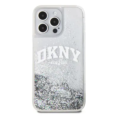 Zadní kryt DKNY Liquid Glitter Arch Logo pro Apple iPhone 15 Pro Max, transparentní