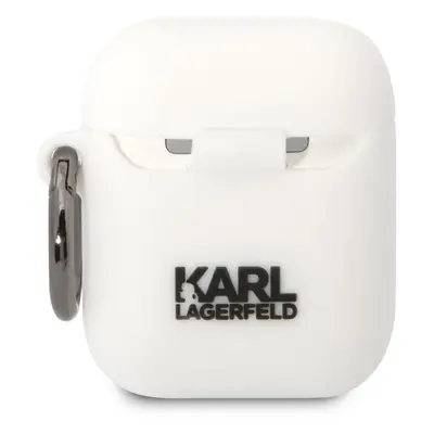 Karl Lagerfeld 3D Logo NFT Choupette Head Silikonové Pouzdro pro Airpods 1/2 White