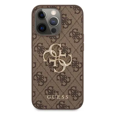 Zadní kryt Guess Big 4G Metal Logo Case pro Apple iPhone 13 Pro, hnědá