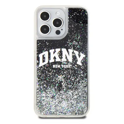 Zadní kryt DKNY Liquid Glitter Arch Logo pro Apple iPhone 14 Pro, černá