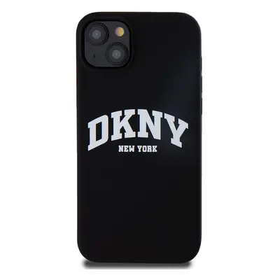 Zadní kryt DKNY Liquid Silicone Arch Logo MagSafe pro Apple iPhone 15 Plus, černá