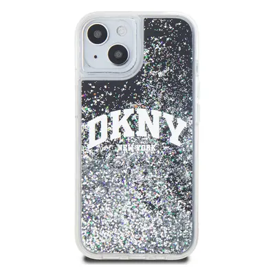 Zadní kryt DKNY Liquid Glitter Arch Logo pro Apple iPhone 15, černá