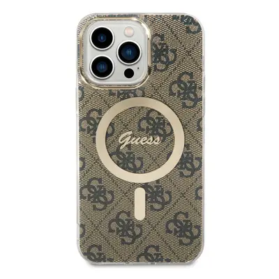 Zadní kryt Guess 4G IML MagSafe pro Apple iPhone 14 Pro Max, brown