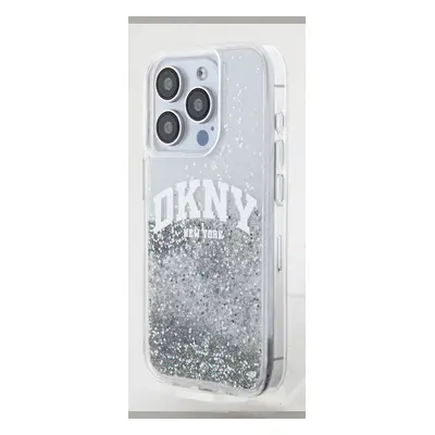 Zadní kryt DKNY Liquid Glitter Arch Logo pro Apple iPhone 15 Pro, transparentní