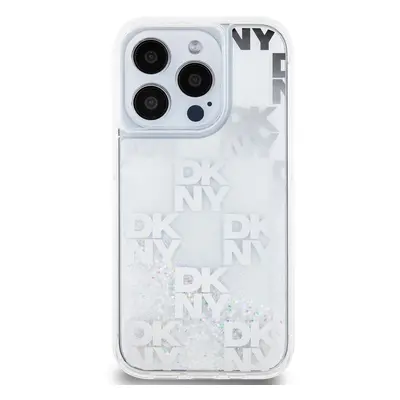 Zadní kryt DKNY Liquid Glitter Checkered Pattern pro Apple iPhone 15 Pro, transparentní