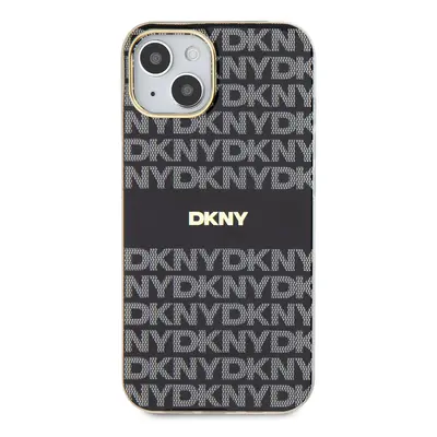 Zadní kryt DKNY PC/TPU Repeat Pattern Tonal Stripe Magsafe pro Apple iPhone 14, černá