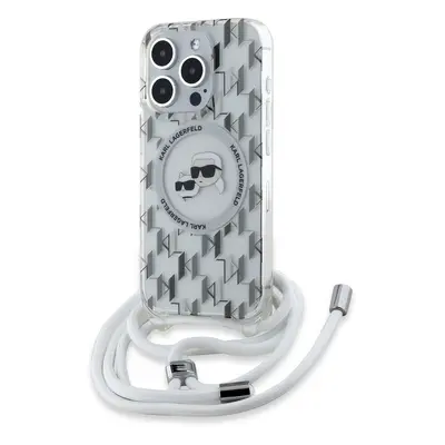 Zadní kryt Karl Lagerfeld IML Monogram Crossbody K&CH Heads MagSafe pro Apple iPhone 15 Pro, tra