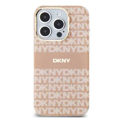 Zadní kryt DKNY PC/TPU Repeat Pattern Tonal Stripe Magsafe pro Apple iPhone 13 Pro, růžová