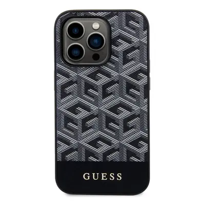 Zadní kryt Guess PU G Cube MagSafe pro Apple iPhone 14 Pro, černá