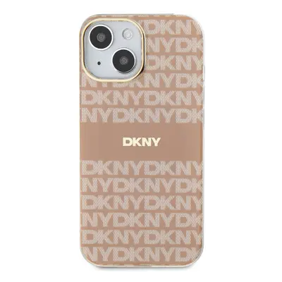 Zadní kryt DKNY PC/TPU Repeat Pattern Tonal Stripe Magsafe pro Apple iPhone 14, růžová