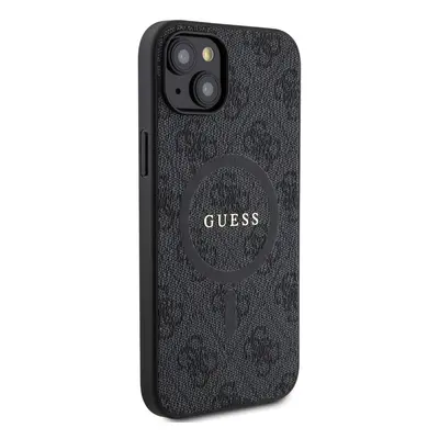 Zadní kryt Guess PU Leather 4G Colored Ring MagSafe pro Apple iPhone 15 Plus, černá