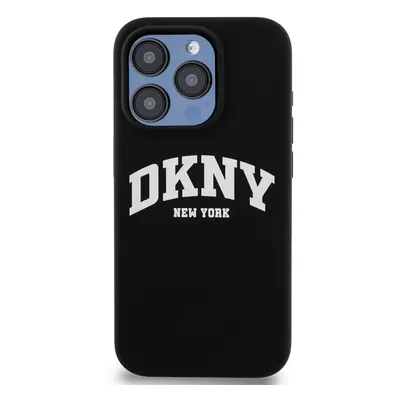 Zadní kryt DKNY Liquid Silicone Arch Logo MagSafe pro Apple iPhone 15 Pro, black