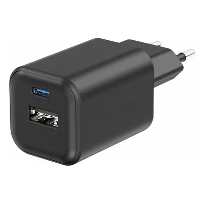 SWISSTEN SÍŤOVÝ ADAPTÉR GaN 1x USB-C 45W PD + 1x USB-A 18W QC ČERNÝ