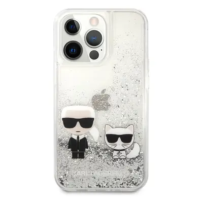 Zadní kryt na Apple iPhone 13 Pro, Karl Lagerfeld Liquid Glitter Karl and Choupette KLHCP13LGKCS