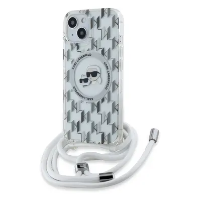 Zadní kryt Karl Lagerfeld IML Monogram Crossbody K&CH Heads MagSafe pro Apple iPhone 13, transpa