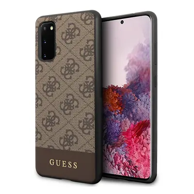 Zadní kryt Guess 4G Stripe pro Apple iPhone 14 Pro, hnědá