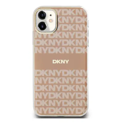 Zadní kryt DKNY PC/TPU Repeat Pattern Tonal Stripe Magsafe pro Apple iPhone 11, růžová