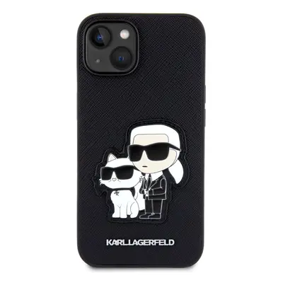 Zadní kryt Karl Lagerfeld PU Saffiano Karl and Choupette NFT pro Apple iPhone 14, černá