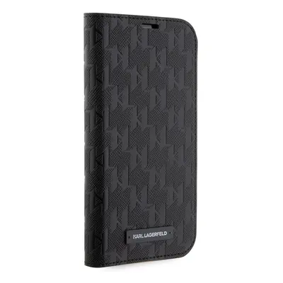 Flipové pouzdro Karl Lagerfeld PU Saffiano Monogram Book pro Apple iPhone 13 Pro, černá