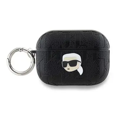 Pouzdro Karl Lagerfeld PU Embossed Karl Head pro AirPods 1/2, černá