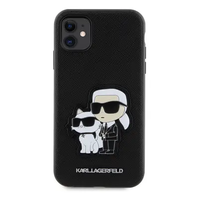 Zadní kryt Karl Lagerfeld PU Saffiano Karl and Choupette NFT pro Apple iPhone 11, černá