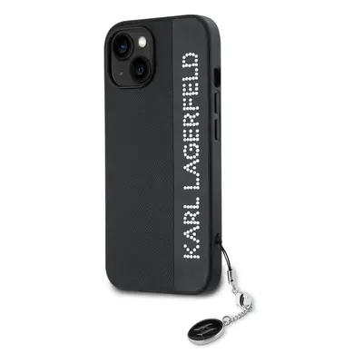 Zadní kryt Karl Lagerfeld PU Saffiano Rhinestone Charm pro Apple iPhone 14, černá