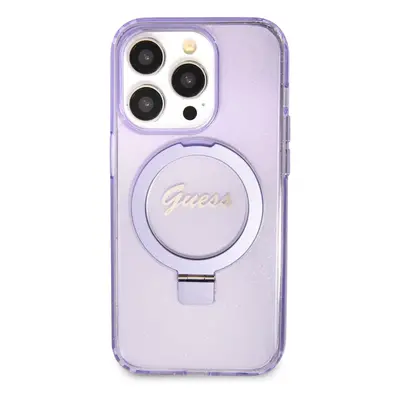 Zadní kryt Guess IML Ring Stand Glitter MagSafe pro Apple iPhone 15 Pro, purple