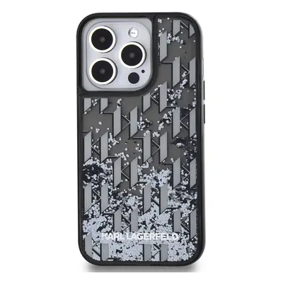 Zadní kryt Karl Lagerfeld Liquid Glitter Monogram Gradient pro Apple iPhone 14 Pro Max, černá