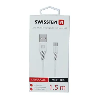 Datový kabel SWISSTEN USB / microUSB (6,5mm) 1,5m white