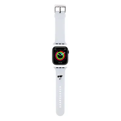 Řemínek Karl Lagerfeld Choupette Head NFT pro Apple Watch 42/44/45/49, bílá