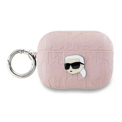 Pouzdro Karl Lagerfeld PU Embossed Karl Head pro AirPods Pro, růžová