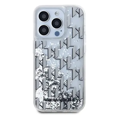 Zadní kryt Karl Lagerfeld Liquid Glitter Monogram Gradient pro Apple iPhone 15 Pro, bílá