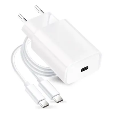 Cestovní nabíječka Forcell USB-C (PD), 25W, QC 4.0, + USB-C kabel, bílá