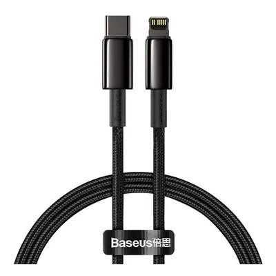 Rychlonabíjecí datový kabel Baseus Tungsten Gold 20W 1m USB-C na Lightning černý