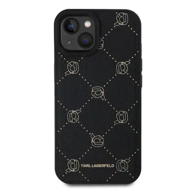 Zadní kryt Karl Lagerfeld PU Karl Heads Pattern Magsafe pro Apple iPhone 15, černá