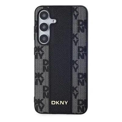 Zadní kryt DKNY PU Leather Checkered Pattern MagSafe pro Samsung Galaxy S24, černá