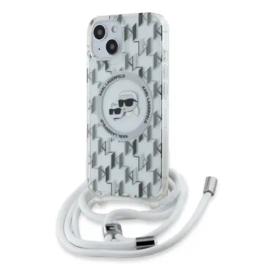 Zadní kryt Karl Lagerfeld IML Monogram Crossbody K&CH Heads MagSafe pro Apple iPhone 15, transpa