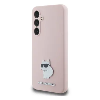 Zadní kryt Karl Lagerfeld Liquid Silicone Metal Choupette pro Samsung Galaxy S23 FE, růžová