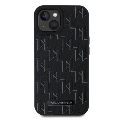 Zadní kryt Karl Lagerfeld PU Leather Monogram Metal Logo Magsafe pro Apple iPhone 15, béžová