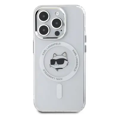 Zadní kryt Karl Lagerfeld IML Choupette Head Metal Frame MagSafe pro Apple iPhone 15 Pro Max, tr